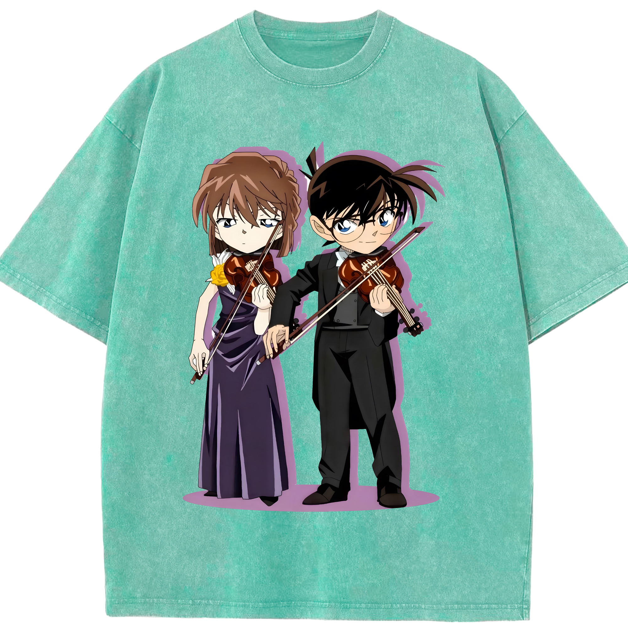 （画像用） 名探偵コナン 灰原 哀 はいばら あい Detective Conan Anita Hailey、Vi Graythorn Haibara Ai 綿100% ヴィンテージ風 半袖Tシャツ（フロントプリント）
